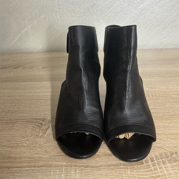 Vince Size 9.5M Black Leather Open Toe Block Heels Slingback Sandals Bootie - Picture 4 of 15